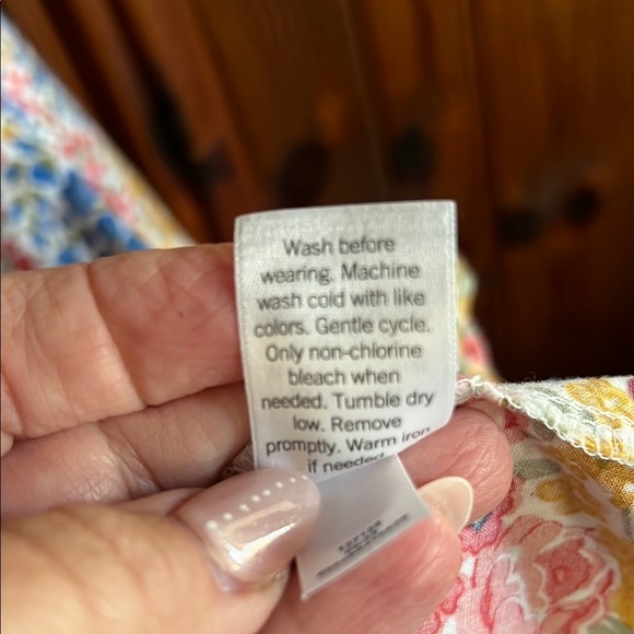 Croft & Barrow Lightweight Boho Multicolor Floral Cottagecore Tunic Shirt Size L - Picture 8 of 8